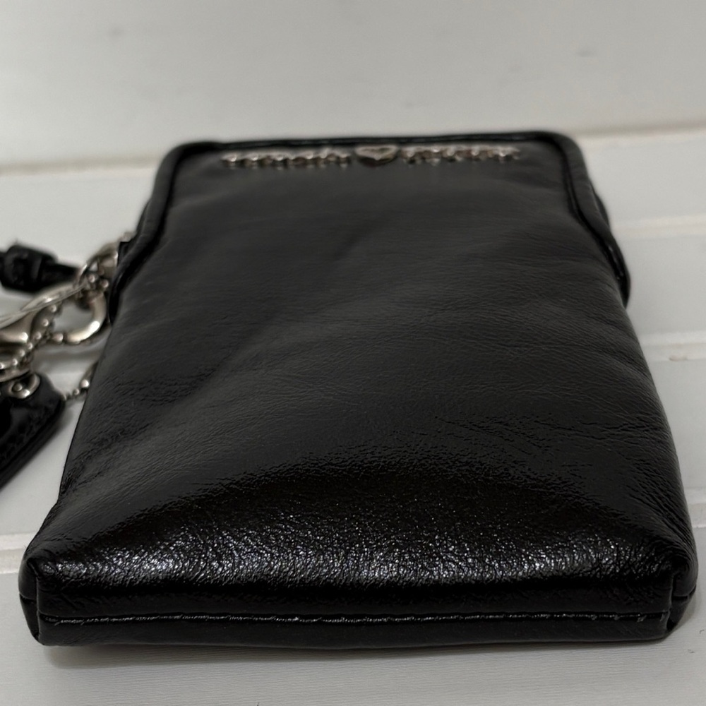 COACH Black Poppy Patent Leather Y2K Vintage Wristlet Wallet New W Tags - Picture 4 of 5